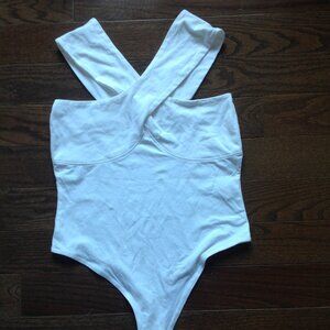 White criss cross bodysuit